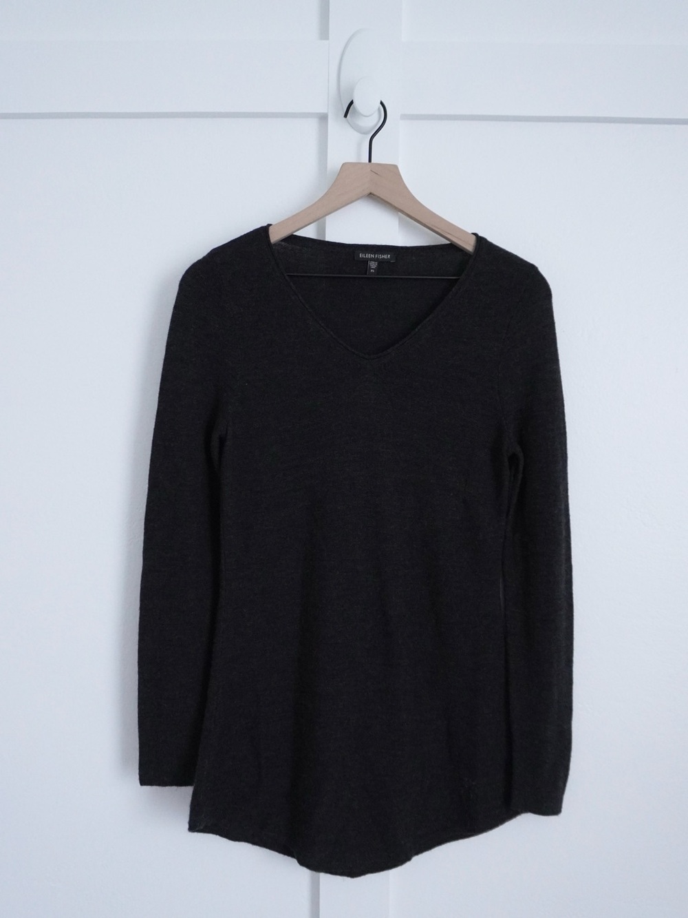 Eileen Fisher Merino Wool V-Neck Sweater - Picture 1 of 4